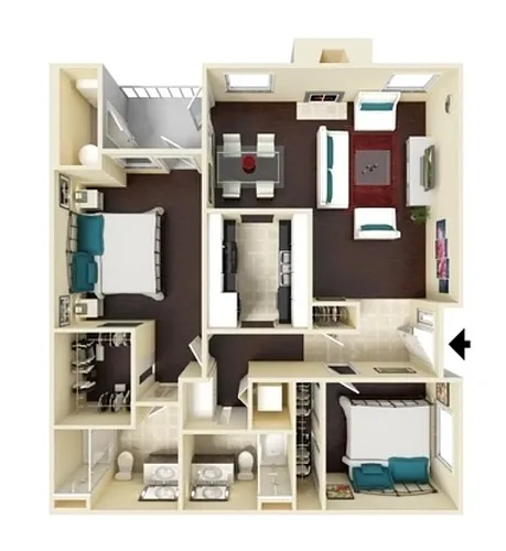 Floor plan 2X2-1051