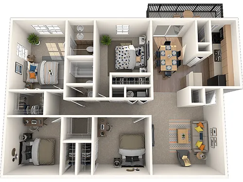 Floor plan 4 Bed - 2 Bath