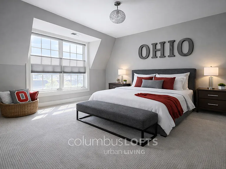upper level bedroom on opposite side has larger walk-in closet plus small secondary closet, too.