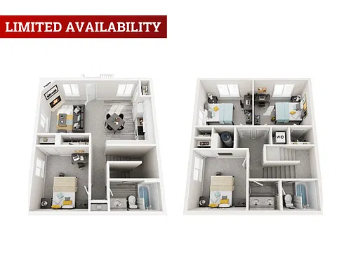 Floor plan 4x2 Townhome B - Station