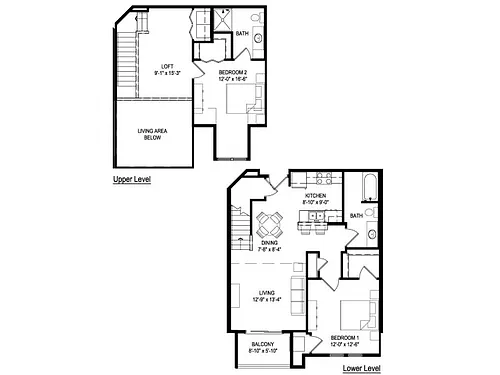 Floor plan 2 Bed + Loft