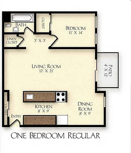 Floor plan 1 bedroom