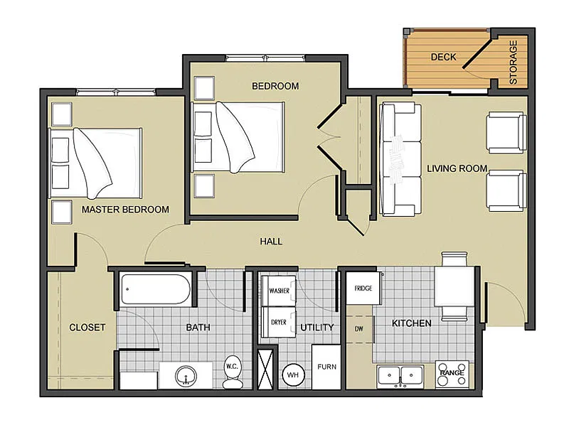 Floor plan 2BEDCON