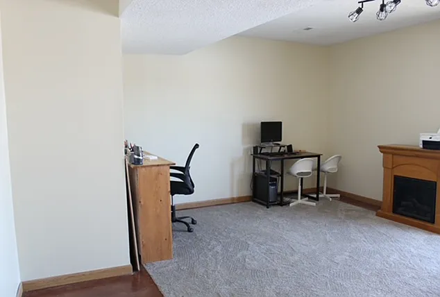 downstairs