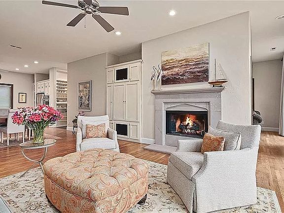 Living room with fireplace