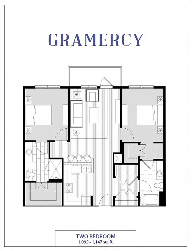 Floor plan Gramercy - 2x2