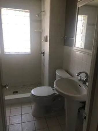 Upstairs bath with shower