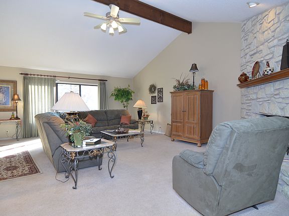 Spacious family room with fireplace