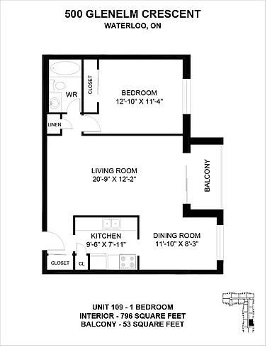 Floor plan 1 Bedroom