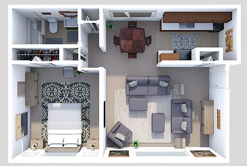 Floor plan 1 Bed 1 Bath
