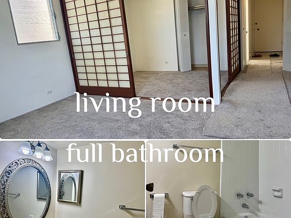 The 3rd bedroom is separated from the living room by 2 sets of shoji doors and can also become a part of the LR