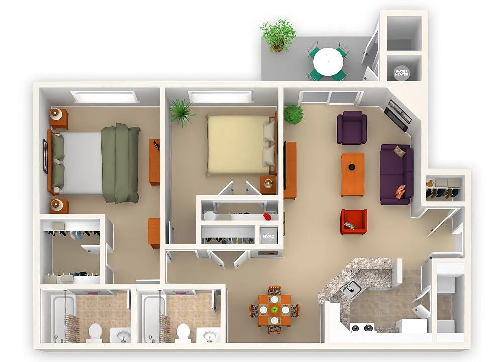 Floor plan Two Bedroom Standard