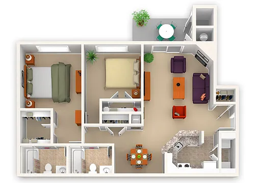 Floor plan Two Bedroom Standard