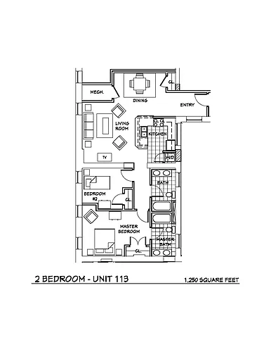 Floor plan 2bd 60A 113