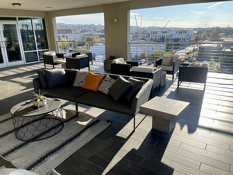 Rooftop Resident Lounge with Downtown View