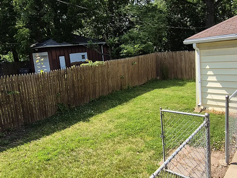 Fenced in area of back yard