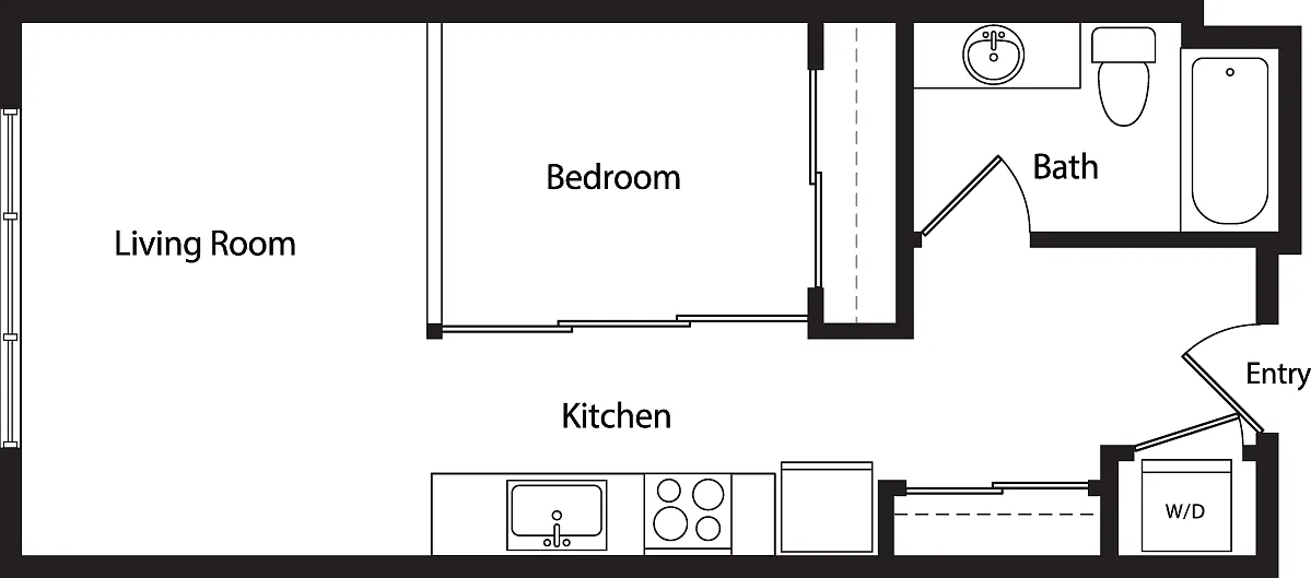 Floor plan Urban One Bedroom B