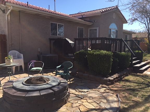 Back yard shaded deck