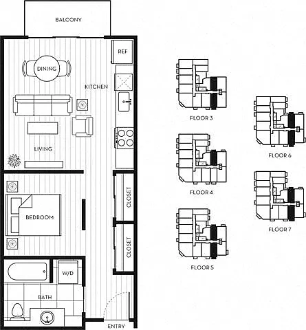 Floor plan Open 1x1 A - Type A