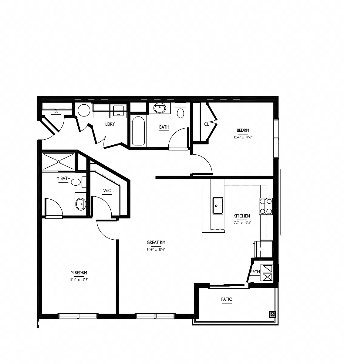 Floor plan 2 Bed/2 Bath-C Type A Phase IV