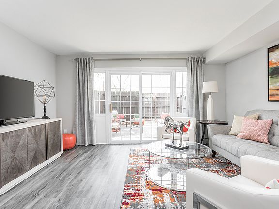 Living Room and Patio - Jamestown Apartments