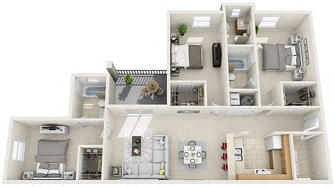 Floor plan 3 Bed 3 Bath