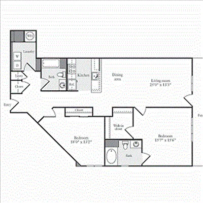 Floor plan 2 Bedrooms L