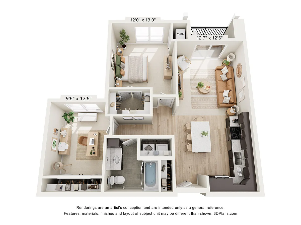 Floor plan HH-1x1DK