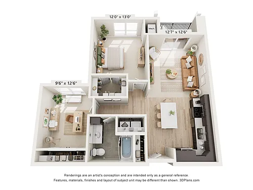 Floor plan HH-1x1DK