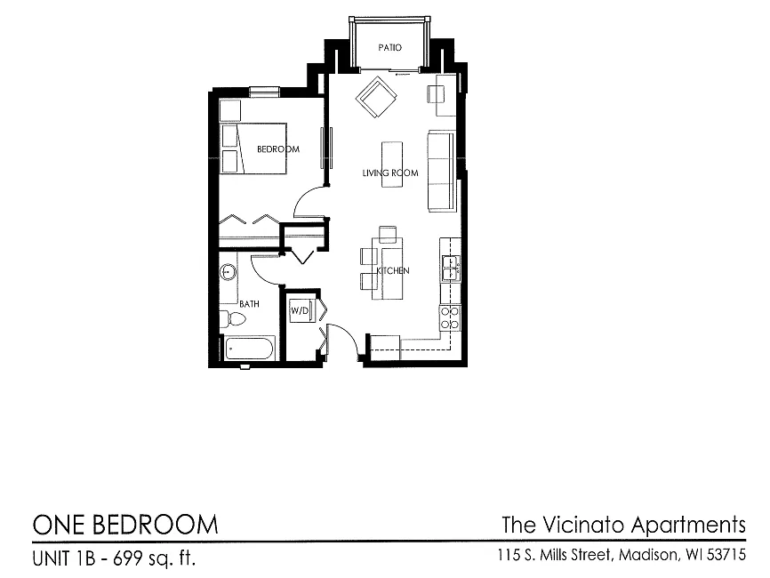 Floor plan 1 Bed B