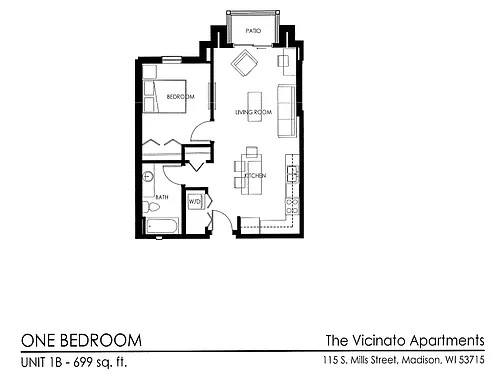 Floor plan 1 Bed B