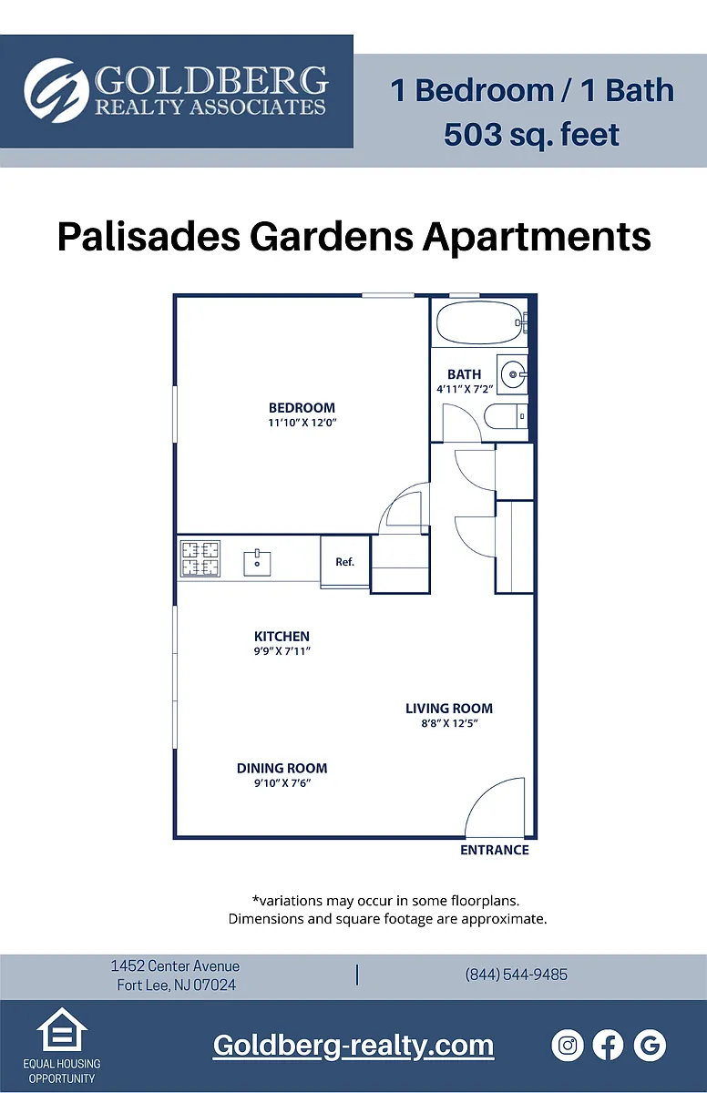 Floor plan 1 Bedroom Junior
