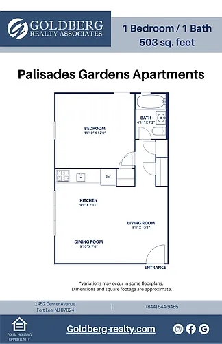 Floor plan 1 Bedroom Junior