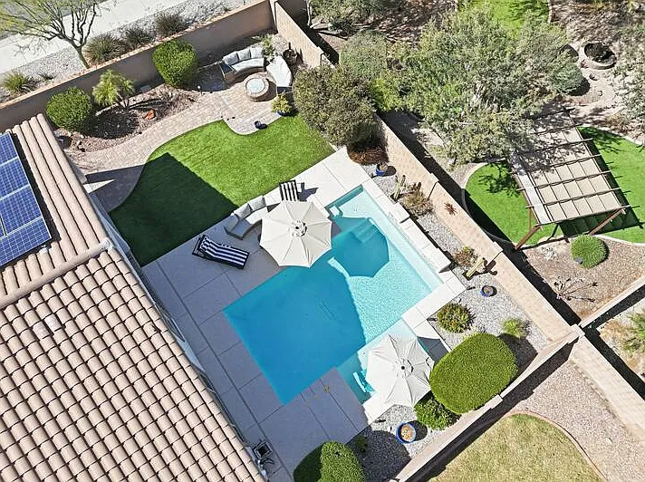 Aerial view of the pool.