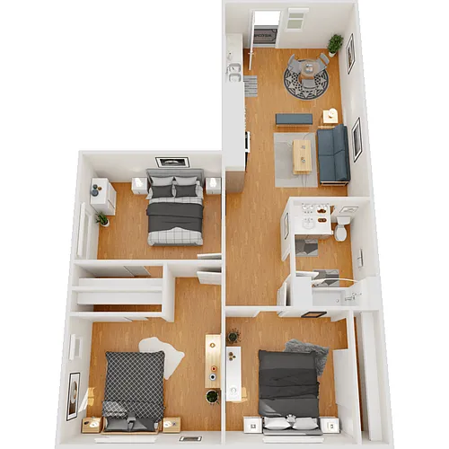 Floor plan 3 Bed 1 Bath