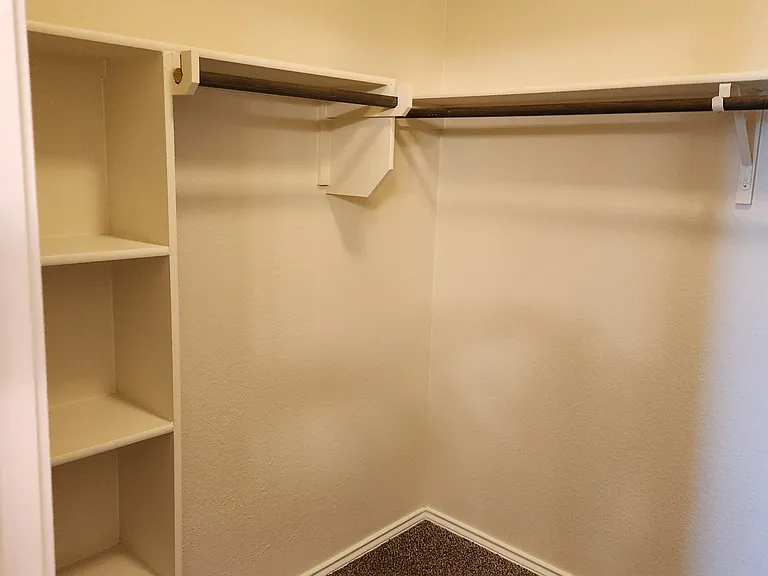 Main closet w built in shelves