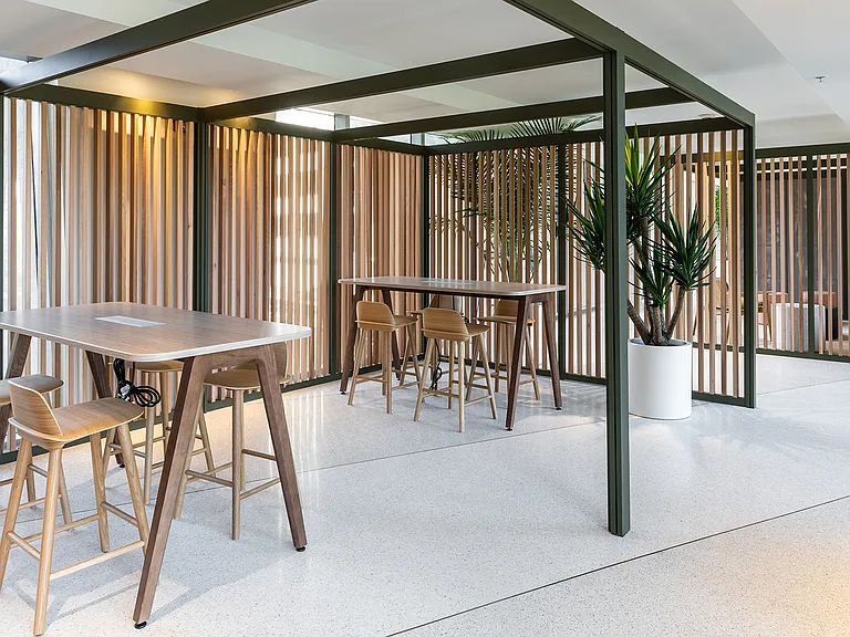 Ample work space and seating for those who want to work from home.