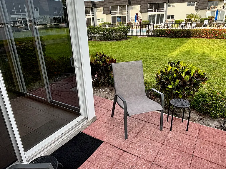 Short walk to pool directly from patio doors