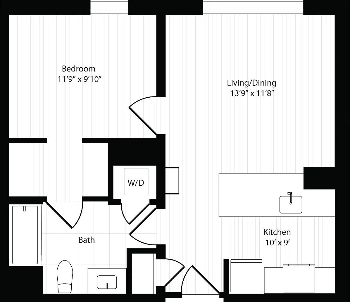 Floor plan 1 Bedroom B