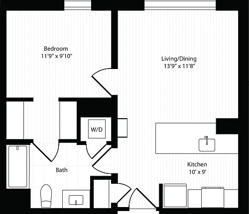 Floor plan 1 Bedroom B