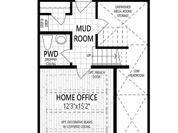 Home Office W Powder Room In Lieu of Recreation Room