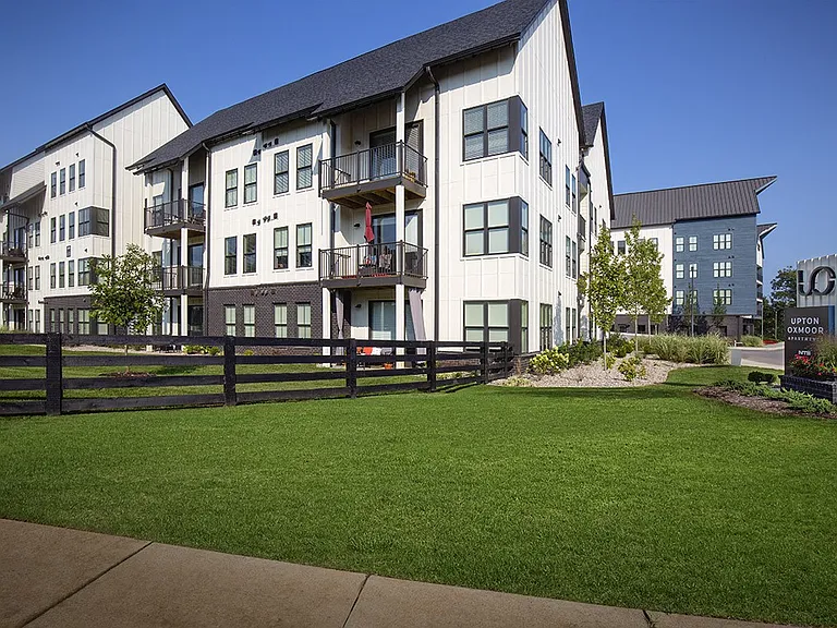 Building exterior and greenspace