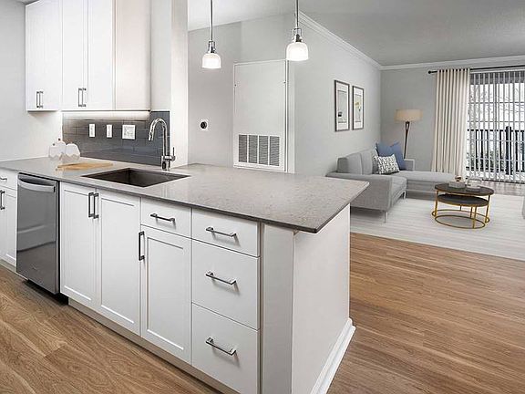 Kitchen and living area