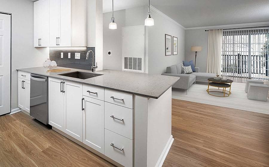 Kitchen and living area