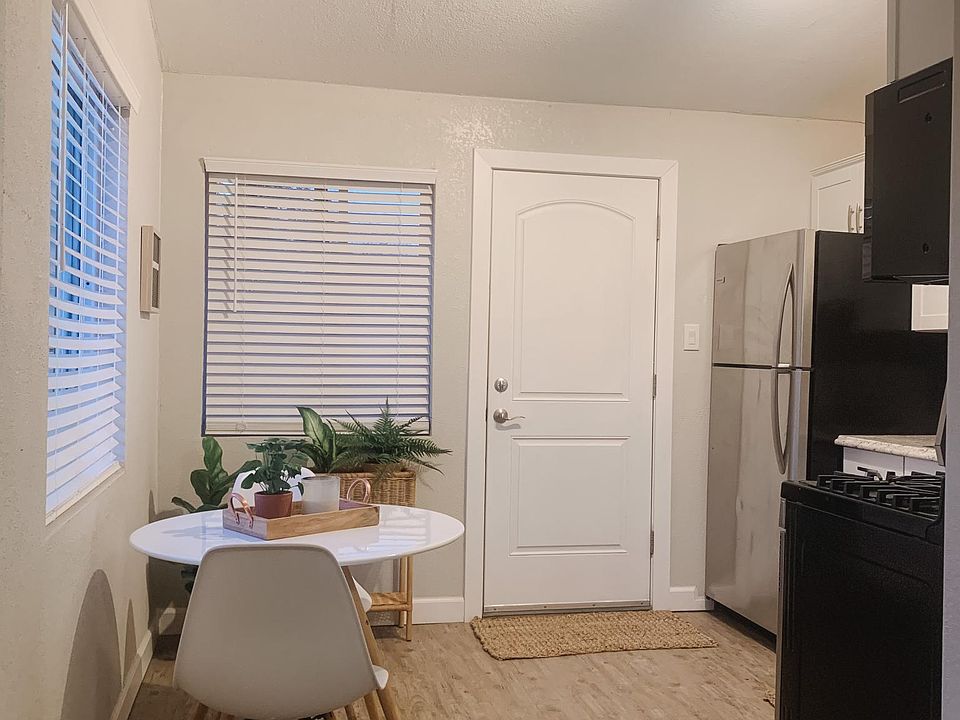Dining area with door to back patio