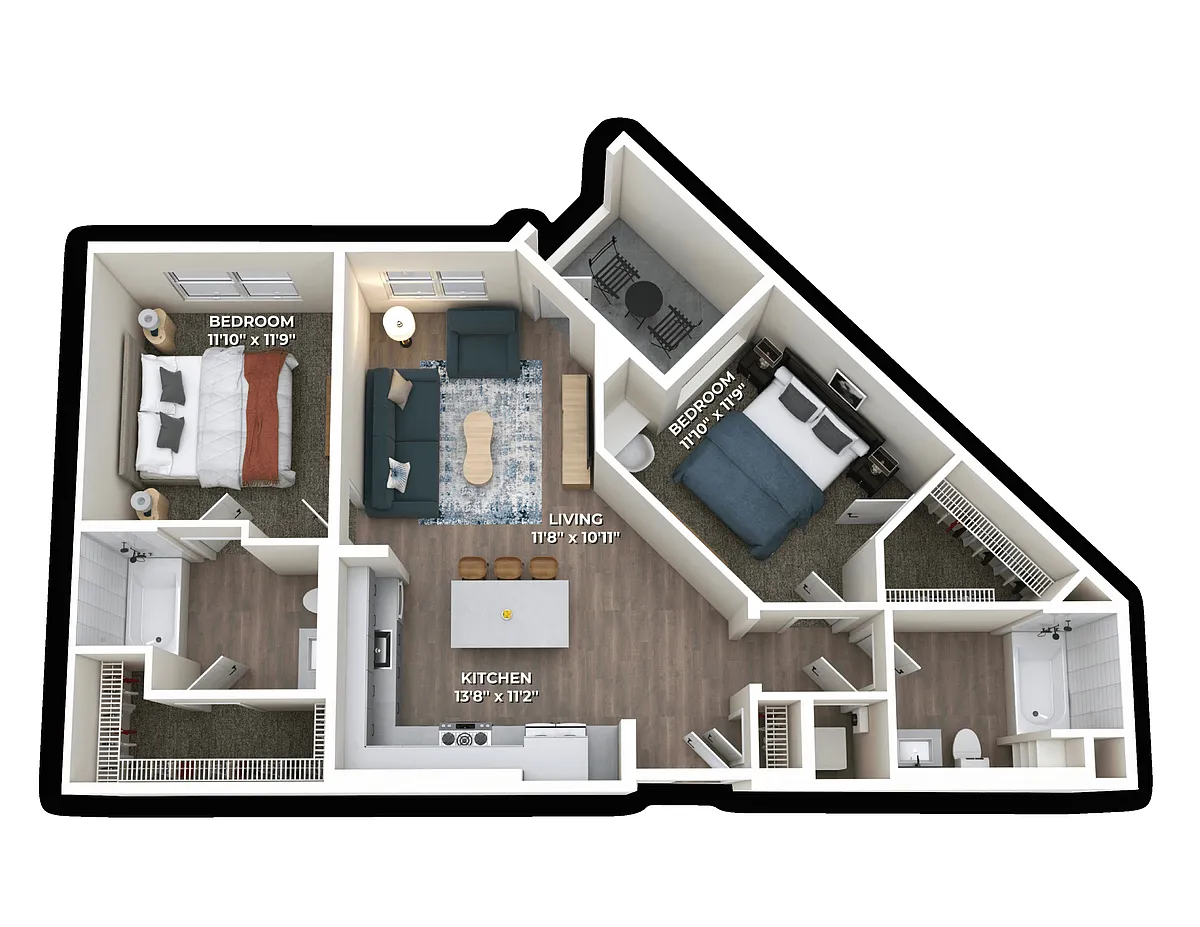 Floor plan B1 Two Bedroom