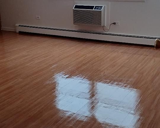 Living room with wall a/c.