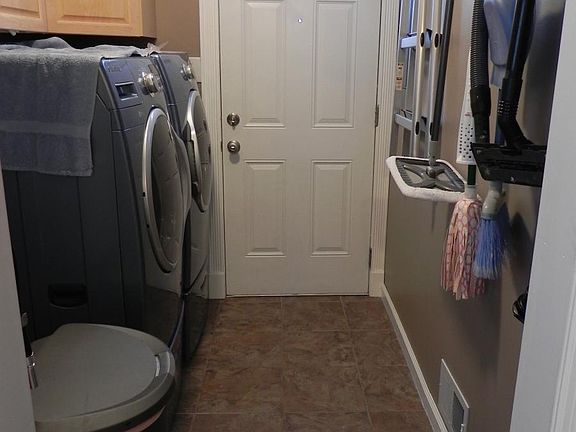 laundry area and side door