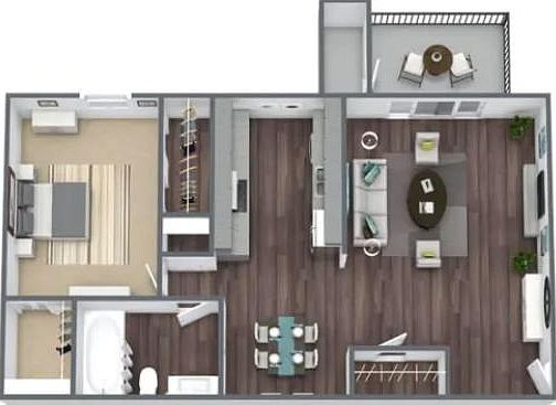This is the exact layout of the apartment. Mainly carpet throughout the unit, except in kitchen and bathroom.