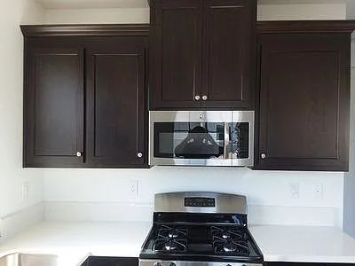 Modern kitchen with stainless steel appliances
